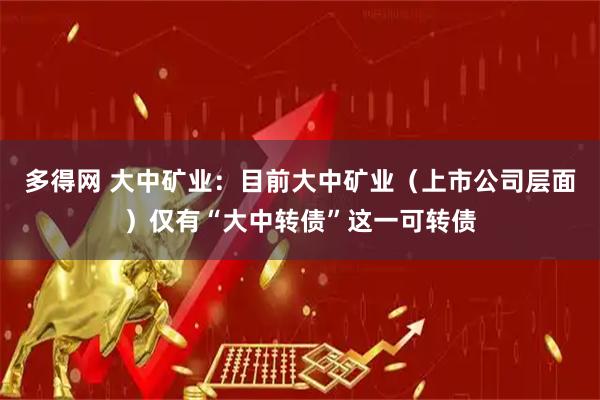多得网 大中矿业：目前大中矿业（上市公司层面）仅有“大中转债”这一可转债